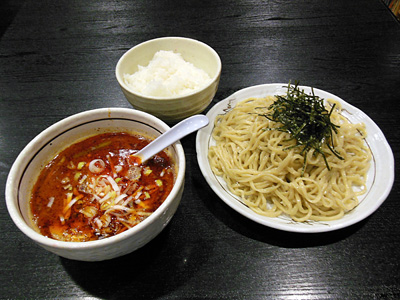 担々つけ麺 辛口(並)+小ライス 桃天花.jpg
