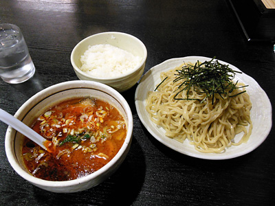 担々つけ麺 辛口(並)+小ライス 桃天花.jpg