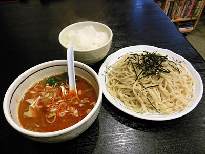担々つけ麺 辛口(並)+小ライス 桃天花.jpg